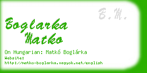 boglarka matko business card