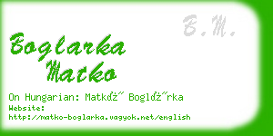 boglarka matko business card